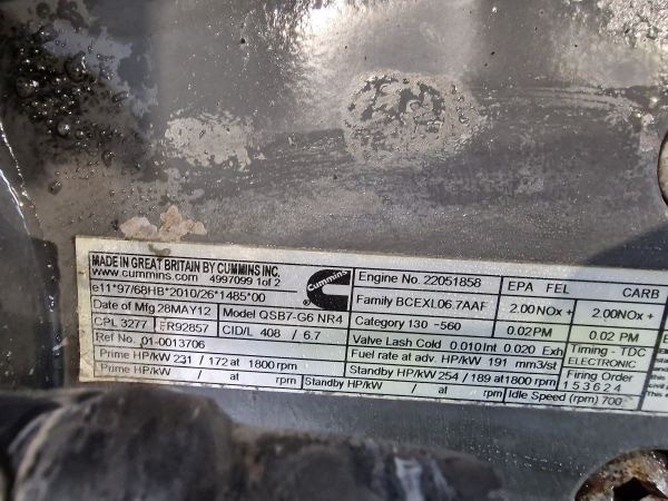 Cummins QSB7-G6 NR4 CPL3277 Engine (Plant) - Mootor - Ehitusmasinad: pilt 2 Cummins QSB7-G6 NR4 CPL3277 Engine (Plant) - Mootor - Ehitusmasinad: pilt 2