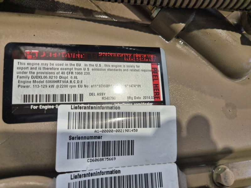 John Deere 6068HRT90 Engine (Agri) - Mootor - Põllutööseade: pilt 2 John Deere 6068HRT90 Engine (Agri) - Mootor - Põllutööseade: pilt 2