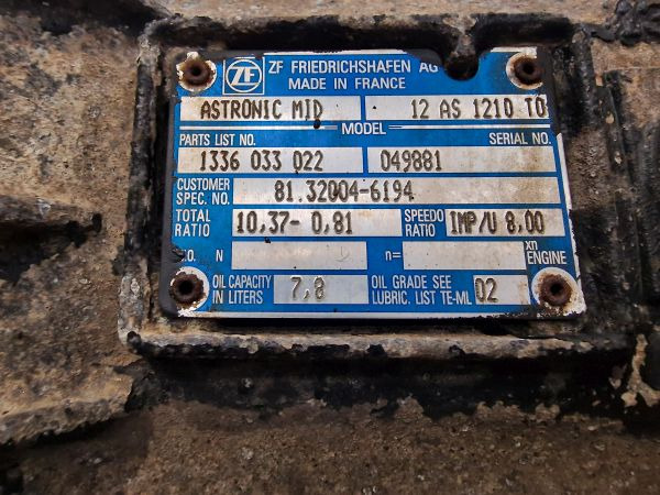 ZF Astronic 12AS1210TO Gearbox - Käigukast: pilt 2 ZF Astronic 12AS1210TO Gearbox - Käigukast: pilt 2