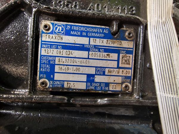 Käigukast ZF Traxon 12TX2210TD MAN Spec Gearbox: pilt 11 Käigukast ZF Traxon 12TX2210TD MAN Spec Gearbox: pilt 11