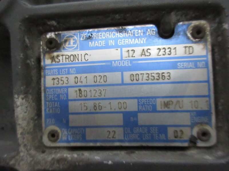 DAF 1801237 TRANSMISSIE 12 AS 2331 TD EURO 5 XF CF - Käigukast - Veoauto: pilt 5 DAF 1801237 TRANSMISSIE 12 AS 2331 TD EURO 5 XF CF - Käigukast - Veoauto: pilt 5