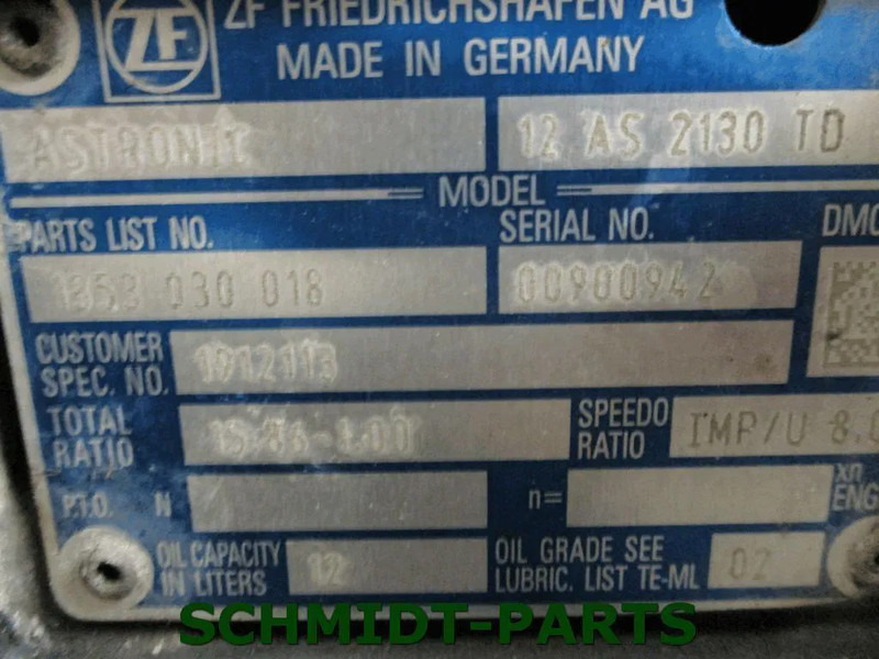 DAF 1912113 TRANSMISSIE 12 AS 2130 TD UITGEVOERD MET 3 D PTO EURO 6 CF XF - Käigukast - Veoauto: pilt 2 DAF 1912113 TRANSMISSIE 12 AS 2130 TD UITGEVOERD MET 3 D PTO EURO 6 CF XF - Käigukast - Veoauto: pilt 2