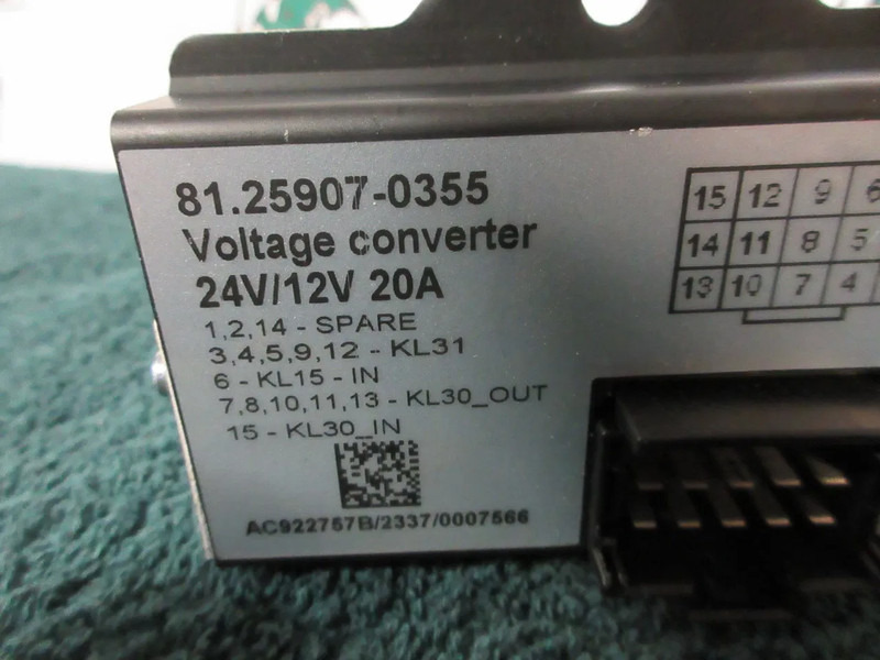 MAN 81.25907-0355 VOLTAGE CONVERTER MAT TGM EURO 6 - Elektrisüsteem - Veoauto: pilt 4 MAN 81.25907-0355 VOLTAGE CONVERTER MAT TGM EURO 6 - Elektrisüsteem - Veoauto: pilt 4