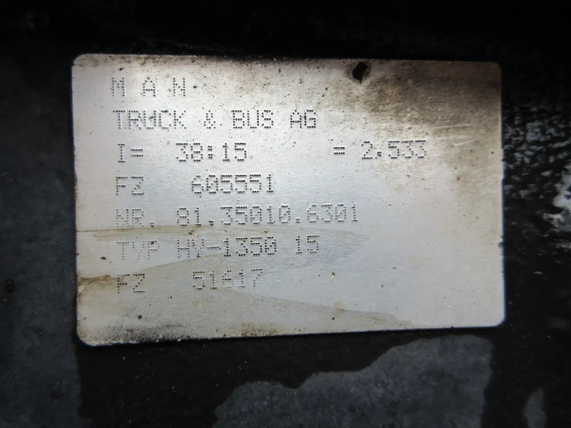 Tagatelg - Veoauto MAN 81.35003-7722 // 81.35010-6301 RATIO 1=2.53 HY 1350 ACHTER AS MAN 18.420 EURO 6: pilt 11