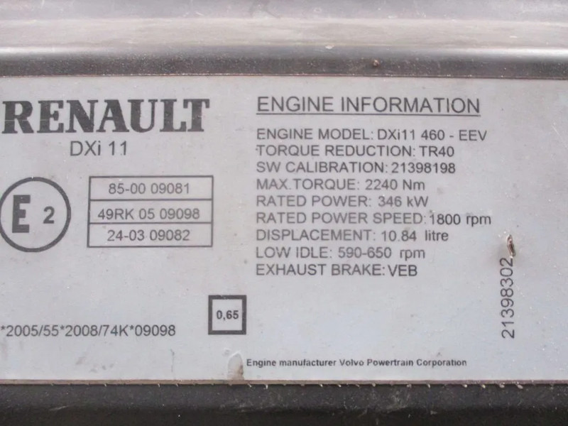 Renault 7422222224//7485003783//7485001977//21398198 PREMUIM DXI 460 EEV - Mootor - Veoauto: pilt 5 Renault 7422222224//7485003783//7485001977//21398198 PREMUIM DXI 460 EEV - Mootor - Veoauto: pilt 5