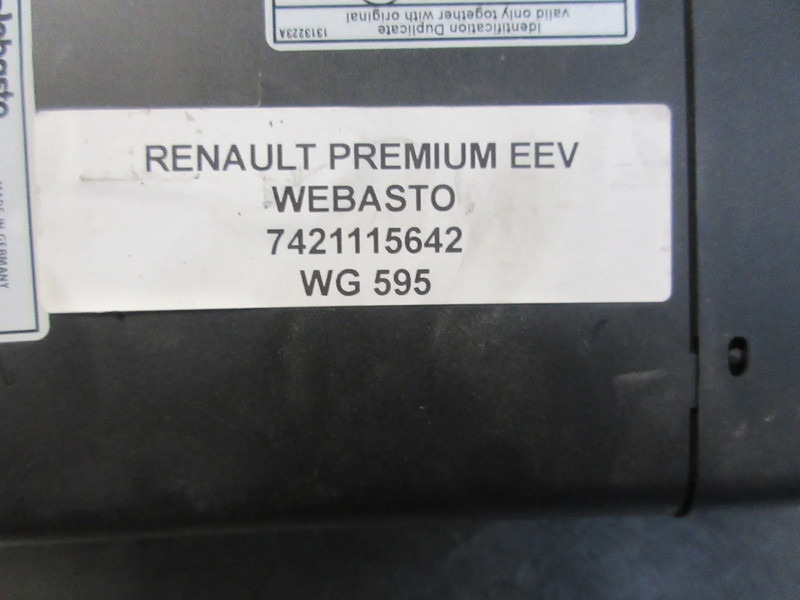 Renault PREMIUM 7421115642 WEBASTO EEV - Soojendus/ Ventilatsioon - Veoauto: pilt 5 Renault PREMIUM 7421115642 WEBASTO EEV - Soojendus/ Ventilatsioon - Veoauto: pilt 5