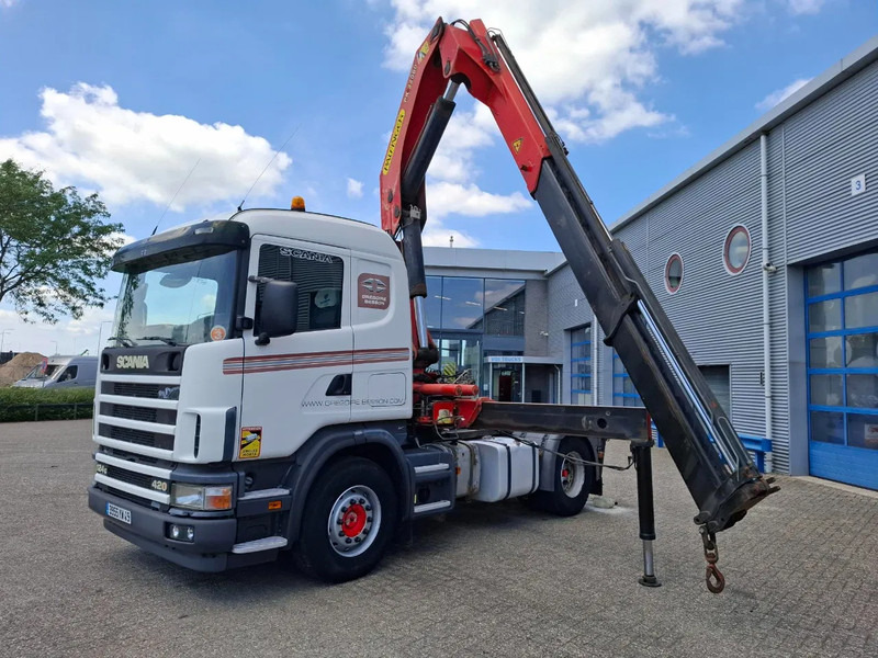 Scania 124G-420 / RETARDER / PALFINGER PK32080 / DOUBLE TANK / AIRCO / GOOD CONDITION / MANUAL / EURO-3 / 2004 - Kraanaga veoauto: pilt 1 Scania 124G-420 / RETARDER / PALFINGER PK32080 / DOUBLE TANK / AIRCO / GOOD CONDITION / MANUAL / EURO-3 / 2004 - Kraanaga veoauto: pilt 1