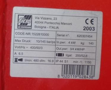 FIAC AB T 200-480 piston compressor - Õhukompressor: pilt 4 FIAC AB T 200-480 piston compressor - Õhukompressor: pilt 4