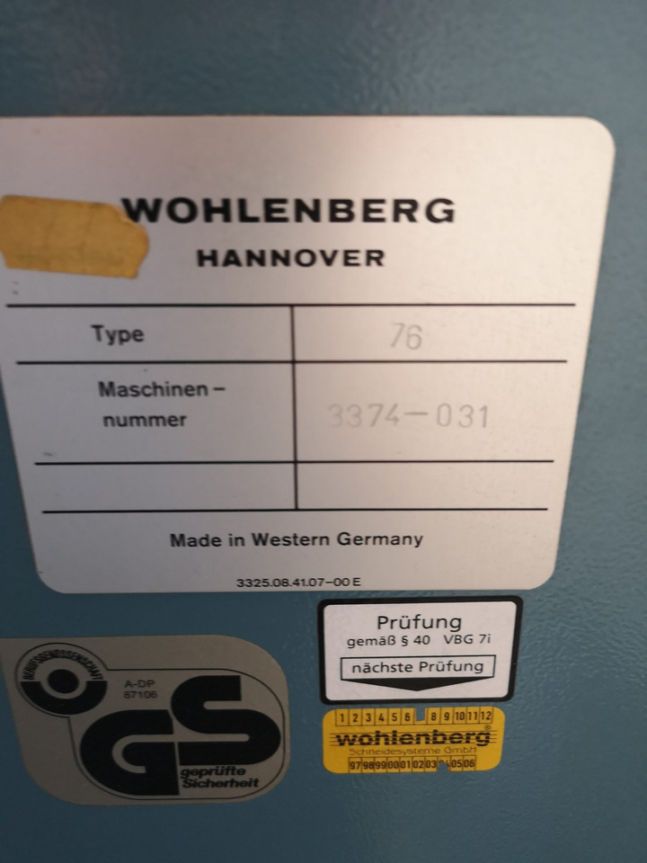 High-speed cutter Wohlenberg WP 76 SPM - Paberi lõikamise masin: pilt 2 High-speed cutter Wohlenberg WP 76 SPM - Paberi lõikamise masin: pilt 2