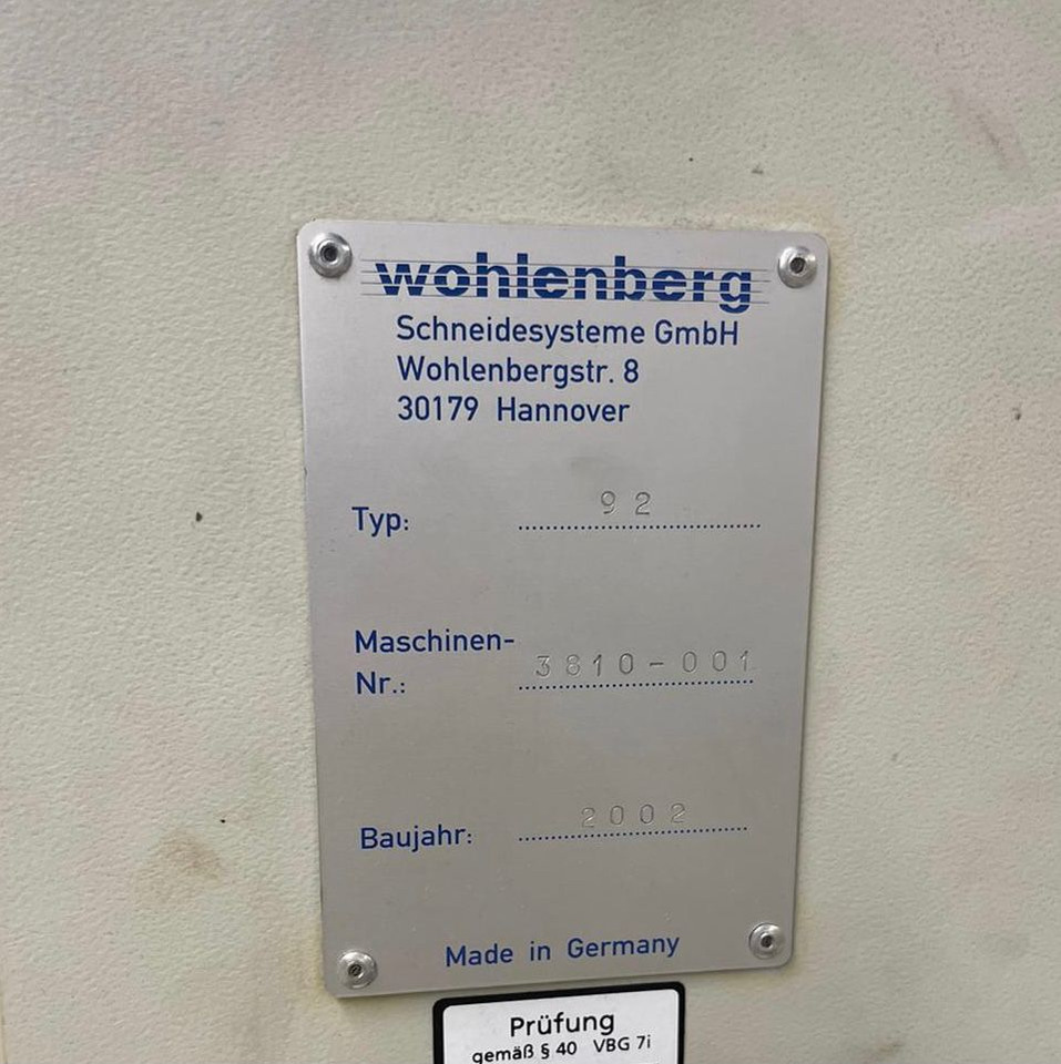 Wohlenberg cut-tec 92 high-speed cutter - Paberi lõikamise masin: pilt 2 Wohlenberg cut-tec 92 high-speed cutter - Paberi lõikamise masin: pilt 2