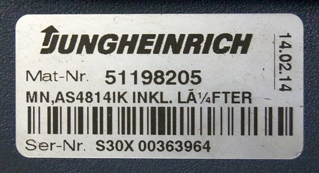 Jungheinrich 51159321 | Rij/hef regeling drive/lifting controller AS4814Ik Index - Mootori juhtimisseade - Materjali käitlemise seade: pilt 5 Jungheinrich 51159321 | Rij/hef regeling drive/lifting controller AS4814Ik Index - Mootori juhtimisseade - Materjali käitlemise seade: pilt 5