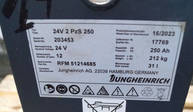 Jungheinrich unknown | Battery 24 2PZS250 year 2022 weight 212 kg sn. 203453 out - Aku - Materjali käitlemise seade: pilt 3 Jungheinrich unknown | Battery 24 2PZS250 year 2022 weight 212 kg sn. 203453 out - Aku - Materjali käitlemise seade: pilt 3