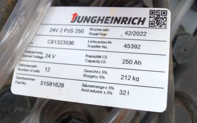 Jungheinrich unknown | Battery 24 2PZS250 year 2022 weight 212 kg sn. C81323536 - Aku - Materjali käitlemise seade: pilt 4 Jungheinrich unknown | Battery 24 2PZS250 year 2022 weight 212 kg sn. C81323536 - Aku - Materjali käitlemise seade: pilt 4