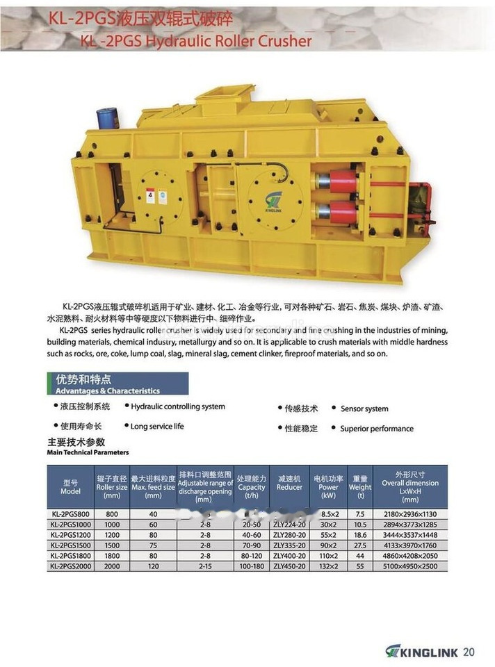 Kinglink KL2PGS1200 Hydraulic Roller Crusher for fine sizing - Purusti: pilt 5 Kinglink KL2PGS1200 Hydraulic Roller Crusher for fine sizing - Purusti: pilt 5