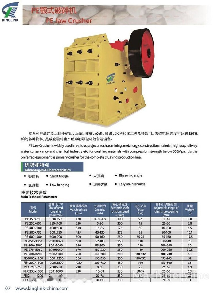 Kinglink PEX250X1000 | PEX1039 Jaw Crusher | Manganese Ore - Lõuapurustaja: pilt 5 Kinglink PEX250X1000 | PEX1039 Jaw Crusher | Manganese Ore - Lõuapurustaja: pilt 5