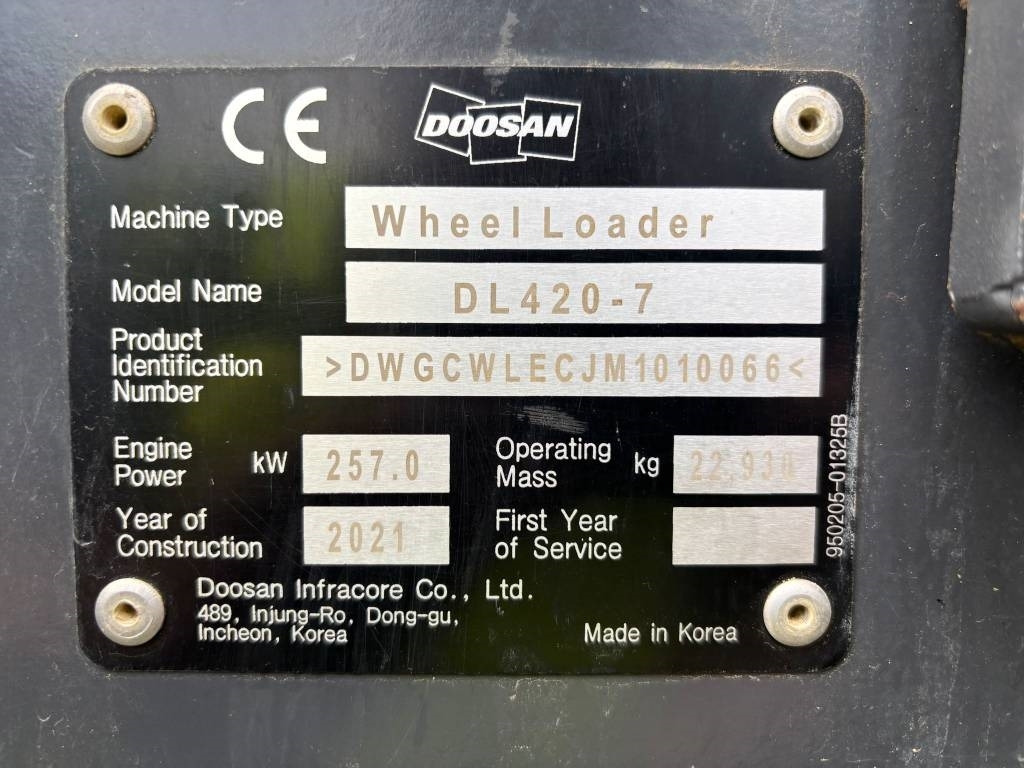 Doosan DL 420-7 (CDC / Under Preparation) - Rataslaadur: pilt 2 Doosan DL 420-7 (CDC / Under Preparation) - Rataslaadur: pilt 2