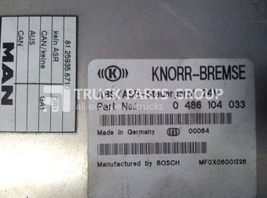 MAN L2000, ASR - CI12 EBS, ABS control unit, 81259356710, 0486104033 control unit - Mootori juhtimisseade - Veoauto: pilt 2 MAN L2000, ASR - CI12 EBS, ABS control unit, 81259356710, 0486104033 control unit - Mootori juhtimisseade - Veoauto: pilt 2