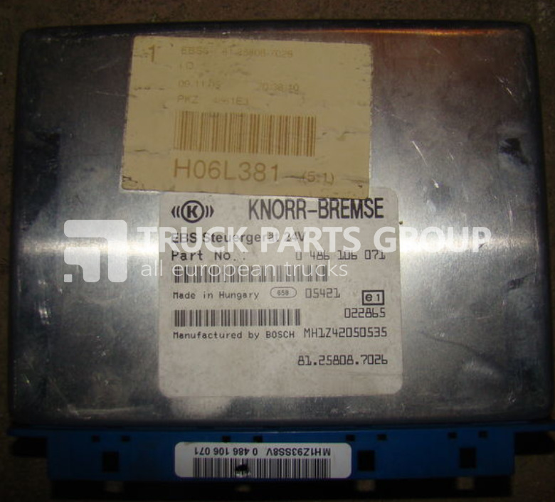 MAN TGA, TGX, Control unit EBS, EDC, ECU, 81258087026, 0486106071, 5/8 control unit - Mootori juhtimisseade - Veoauto: pilt 2 MAN TGA, TGX, Control unit EBS, EDC, ECU, 81258087026, 0486106071, 5/8 control unit - Mootori juhtimisseade - Veoauto: pilt 2