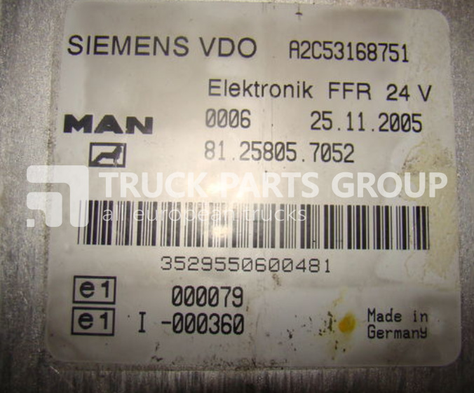 MAN TGA, TGX, ECU, EDC control unit FFR, 81258057052, 81258057054, 8 control unit - Mootori juhtimisseade - Veoauto: pilt 2 MAN TGA, TGX, ECU, EDC control unit FFR, 81258057052, 81258057054, 8 control unit - Mootori juhtimisseade - Veoauto: pilt 2