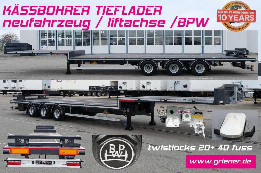 Kässbohrer K.SPJ3 / JUMBO PLATTFORM / BPW /LIFT/ CONTAINER - Madal platvormpoolhaagis: pilt 1 Kässbohrer K.SPJ3 / JUMBO PLATTFORM / BPW /LIFT/ CONTAINER - Madal platvormpoolhaagis: pilt 1