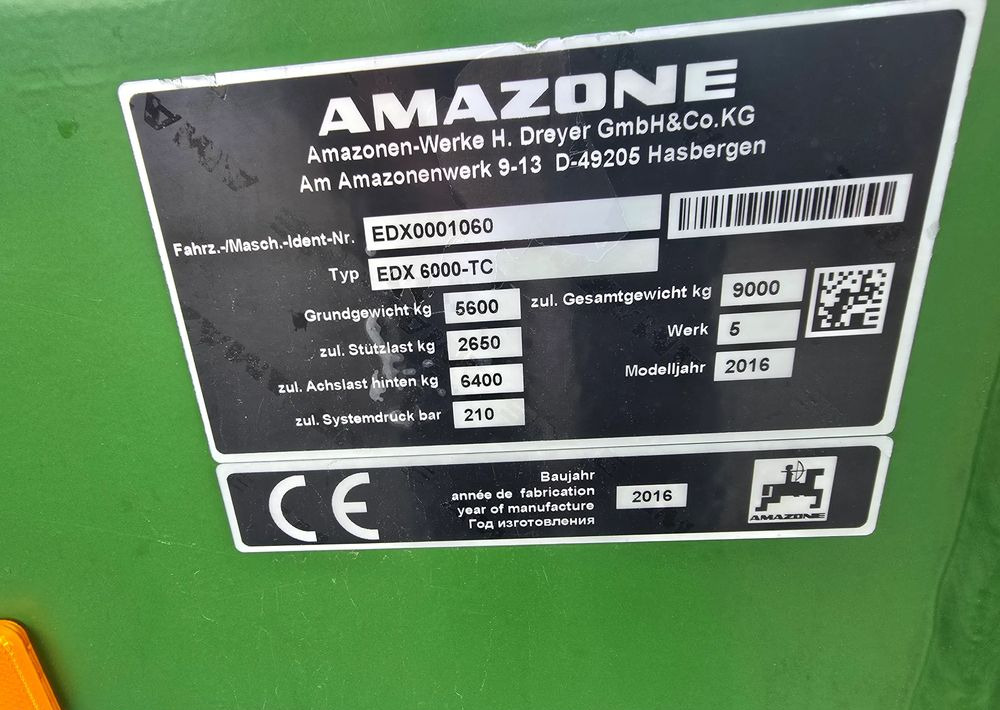 Amazone EDX 6000 TC - Külvimasin: pilt 4 Amazone EDX 6000 TC - Külvimasin: pilt 4