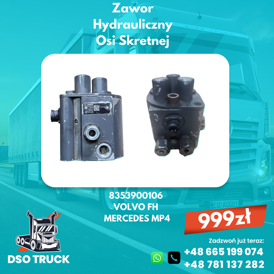 Zawor Hydrauliczny Osi Skretnej 8353900106 VOLVO FH MERCEDES MP4 - Varuosa: pilt 1 Zawor Hydrauliczny Osi Skretnej 8353900106 VOLVO FH MERCEDES MP4 - Varuosa: pilt 1