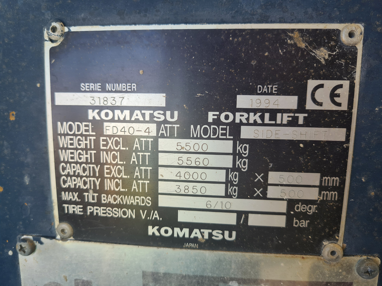 KOMATSU FD40-4 - Materjali käitlemise seade: pilt 1 KOMATSU FD40-4 - Materjali käitlemise seade: pilt 1