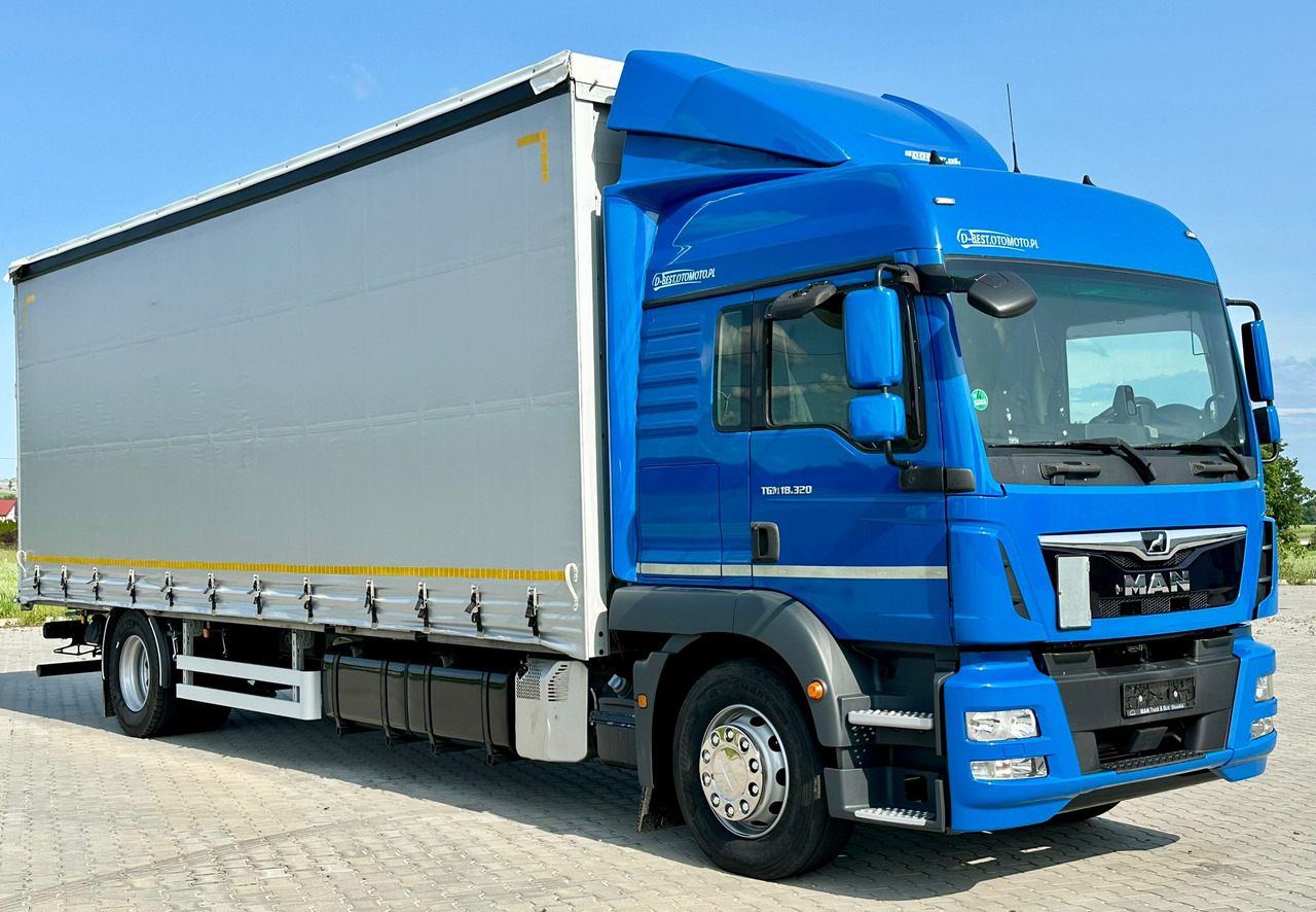 MAN TGM 18.320 / FIRANKA / 20 EUROPALET / 8.3 M DŁUGOŚCI / AUTOMAT / SYPIALKA / 2018 ROK / 9 809 KG ŁADOWNOŚCI - Tent veoauto: pilt 1 MAN TGM 18.320 / FIRANKA / 20 EUROPALET / 8.3 M DŁUGOŚCI / AUTOMAT / SYPIALKA / 2018 ROK / 9 809 KG ŁADOWNOŚCI - Tent veoauto: pilt 1