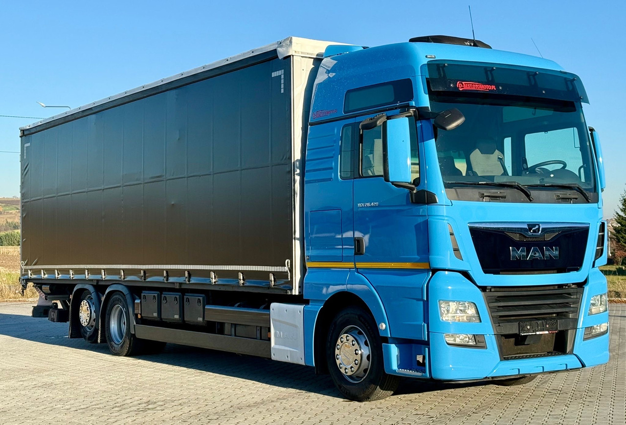MAN TGX 26.420 / FIRANKA / WINDA / 23 EUROPALETY / 6x2 / AUTOMAT / EURO 6 / OŚ PODNOSZONA / DUŻA KABINA / 2019 ROK - Tent veoauto: pilt 1 MAN TGX 26.420 / FIRANKA / WINDA / 23 EUROPALETY / 6x2 / AUTOMAT / EURO 6 / OŚ PODNOSZONA / DUŻA KABINA / 2019 ROK - Tent veoauto: pilt 1