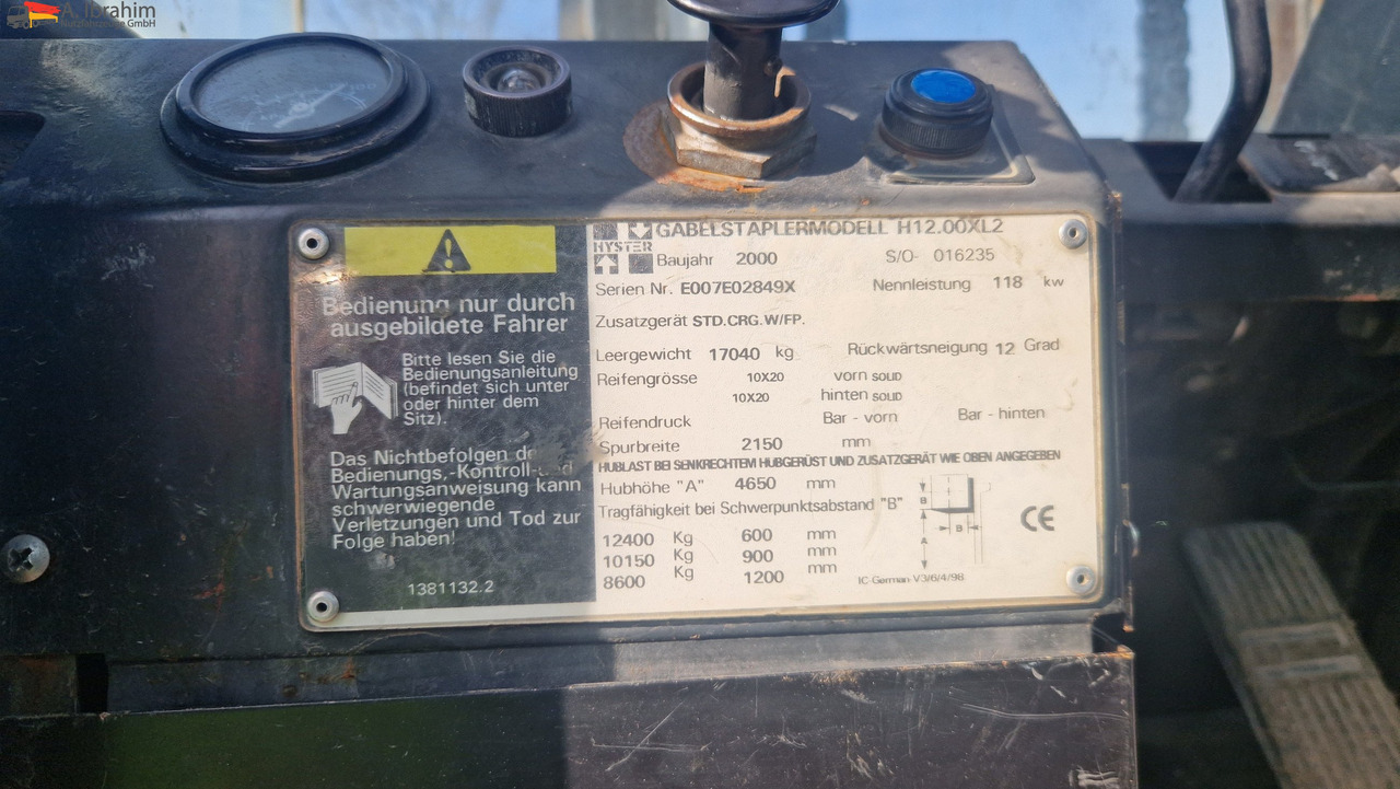 Hyster H 12.00 XL2 12t Stapler Hubkraft | Top Zustand - Diiseltõstuk: pilt 3 Hyster H 12.00 XL2 12t Stapler Hubkraft | Top Zustand - Diiseltõstuk: pilt 3