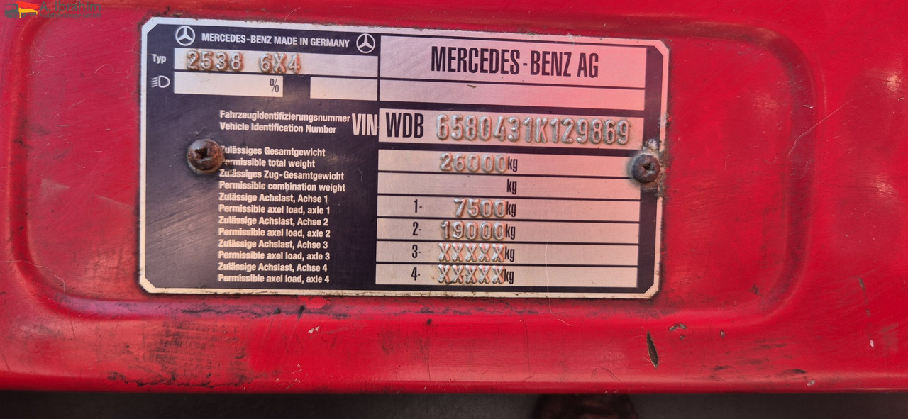 Mercedes-Benz DB 2538 AK 6x4 Meiller Getriebe überholt - Konkstõstukiga veoauto: pilt 4 Mercedes-Benz DB 2538 AK 6x4 Meiller Getriebe überholt - Konkstõstukiga veoauto: pilt 4