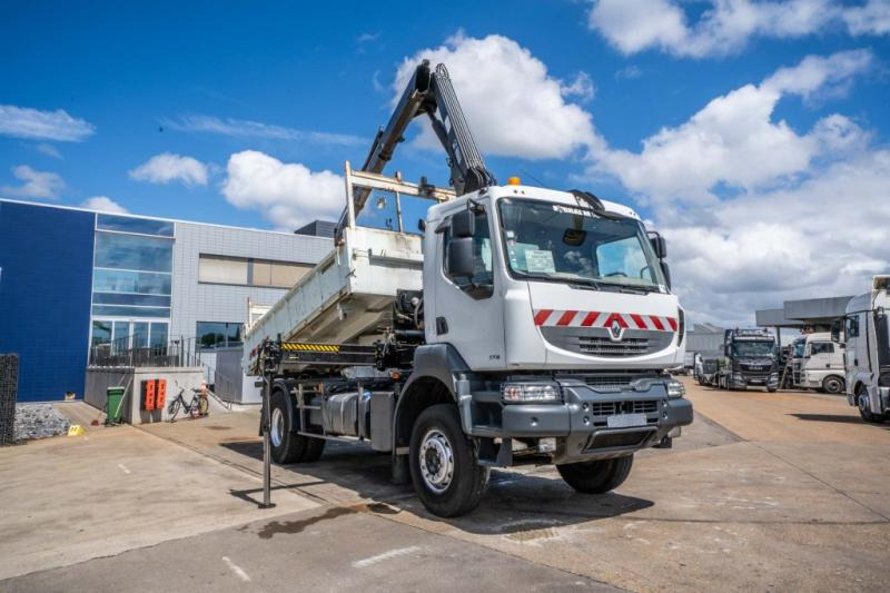 Renault KERAX 370 DXI + TRI BENNE+HIAB 16t/m + 2 EXT - Kallurauto, Kraanaga veoauto: pilt 2 Renault KERAX 370 DXI + TRI BENNE+HIAB 16t/m + 2 EXT - Kallurauto, Kraanaga veoauto: pilt 2