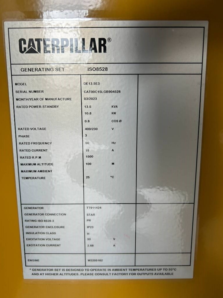 CAT DE13.5E3 - 13.5 kVA Generator - DPX-18001 - Generaatorikomplekt: pilt 5 CAT DE13.5E3 - 13.5 kVA Generator - DPX-18001 - Generaatorikomplekt: pilt 5