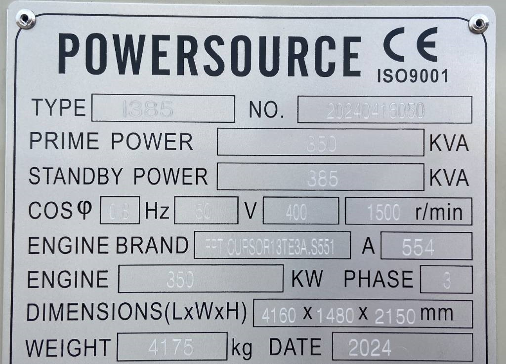 Iveco CR13TE2A - 385 kVA Generator - DPX-19795 - Generaatorikomplekt: pilt 4 Iveco CR13TE2A - 385 kVA Generator - DPX-19795 - Generaatorikomplekt: pilt 4