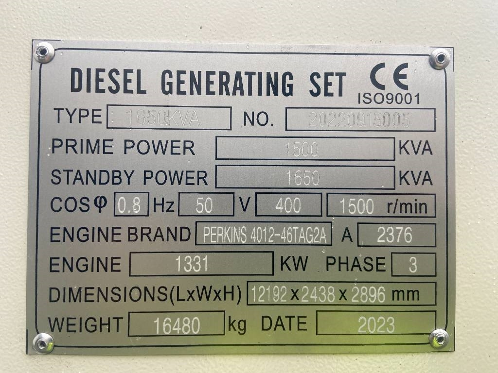 Perkins 4012-46TAG2A - 1.650 kVA Generator - DPX-19823-O - Generaatorikomplekt: pilt 4 Perkins 4012-46TAG2A - 1.650 kVA Generator - DPX-19823-O - Generaatorikomplekt: pilt 4