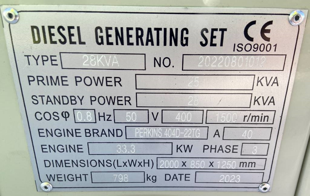Perkins 404-22TG - 28 kVA Generator - DPX-19801.1 - Generaatorikomplekt: pilt 5 Perkins 404-22TG - 28 kVA Generator - DPX-19801.1 - Generaatorikomplekt: pilt 5