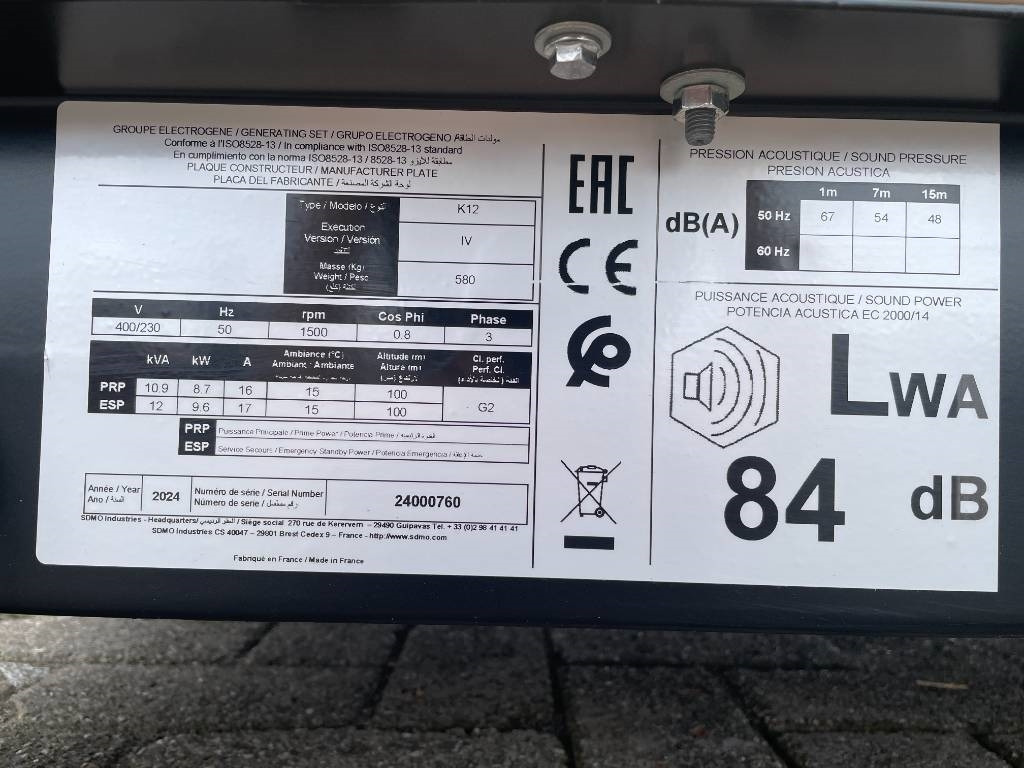 Sdmo K12 - 12 kVA Generator - DPX-17001  liising Sdmo K12 - 12 kVA Generator - DPX-17001: pilt 7