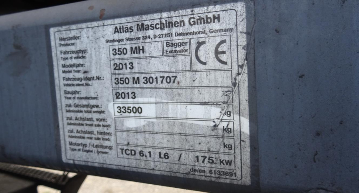 Maszyna przeładunkowa ATLAS 350MH - 2013/2018 - 166kW - 15,9m zasięgu - Jäätme-/ Tööstuslik käitleja: pilt 4 Maszyna przeładunkowa ATLAS 350MH - 2013/2018 - 166kW - 15,9m zasięgu - Jäätme-/ Tööstuslik käitleja: pilt 4