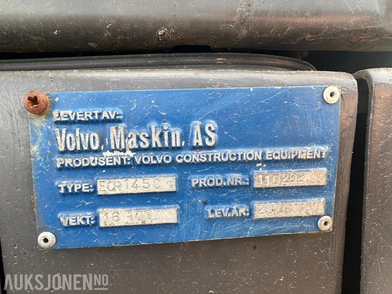 2008 Volvo ECR145C - Engcon tiltrotator - Puss og graveskuff. - Ekskavaator: pilt 5 2008 Volvo ECR145C - Engcon tiltrotator - Puss og graveskuff. - Ekskavaator: pilt 5