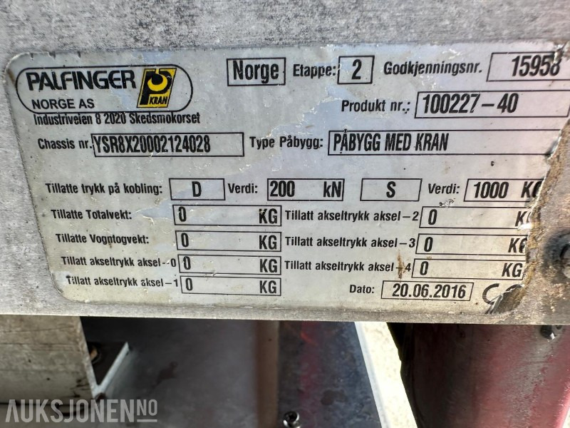 Kraanaga veoauto 2016 Scania R-serie R580  8*2 -: pilt 15