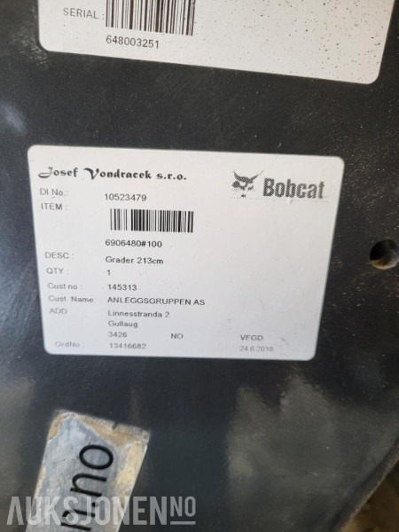 2018 Bobcat Grader 213 - Veiskrape til Bobcat - Ehitusseade: pilt 3 2018 Bobcat Grader 213 - Veiskrape til Bobcat - Ehitusseade: pilt 3