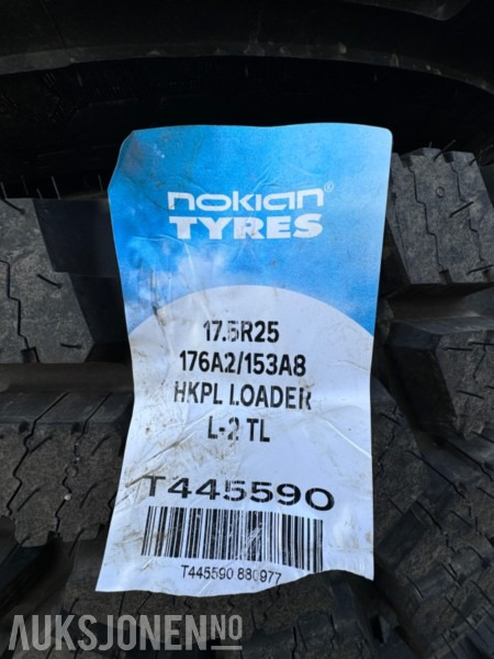 2023 Nokian Vinterdekk til hjullaster - 4 stk - Seipet - 17.5R25 med felg - Ubrukt - Lisaseade - Ehitusmasinad: pilt 5 2023 Nokian Vinterdekk til hjullaster - 4 stk - Seipet - 17.5R25 med felg - Ubrukt - Lisaseade - Ehitusmasinad: pilt 5