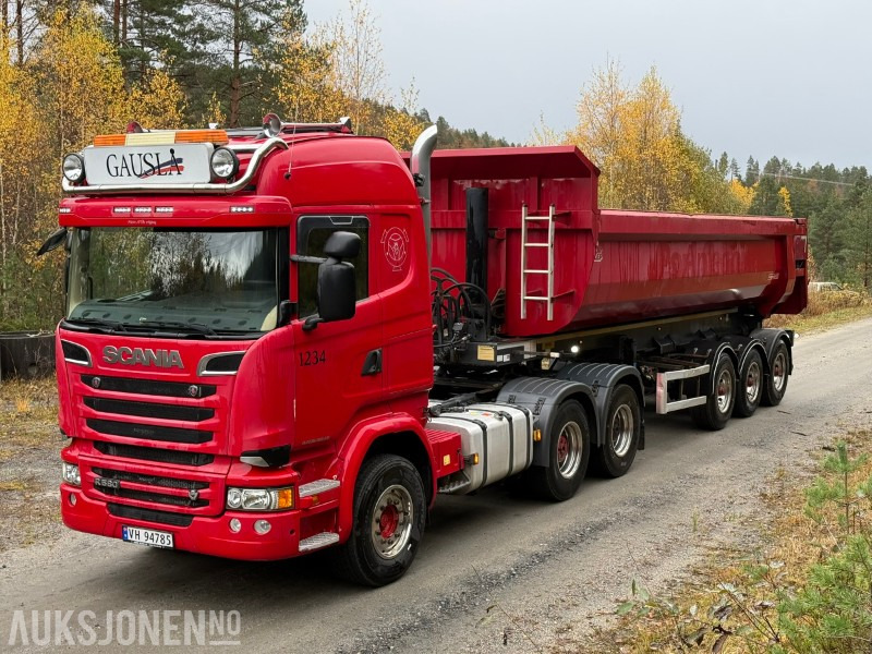 2018 Scania R580-V8-6x4-EURO6-260.000km-Tippsemi m/ Langendorf tralle - Sadulveok: pilt 1 2018 Scania R580-V8-6x4-EURO6-260.000km-Tippsemi m/ Langendorf tralle - Sadulveok: pilt 1