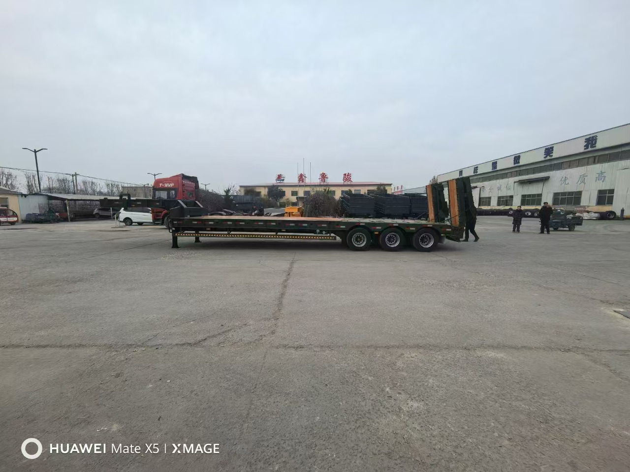 Uus Madal platvormpoolhaagis ZHICHENG Semi Flat Bed Low Bed in New or Used with 3 Axles 4 Axles: pilt 15