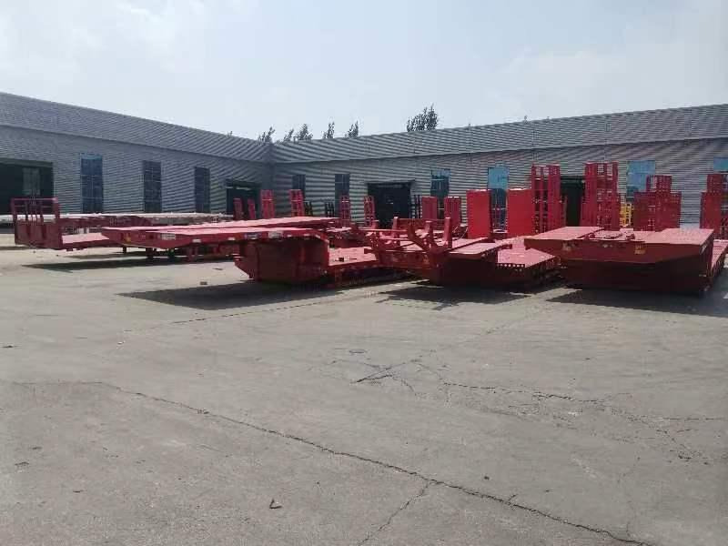 Uus Madal platvormpoolhaagis ZHICHENG Semi Flat Bed Low Bed in New or Used with 3 Axles 4 Axles: pilt 9