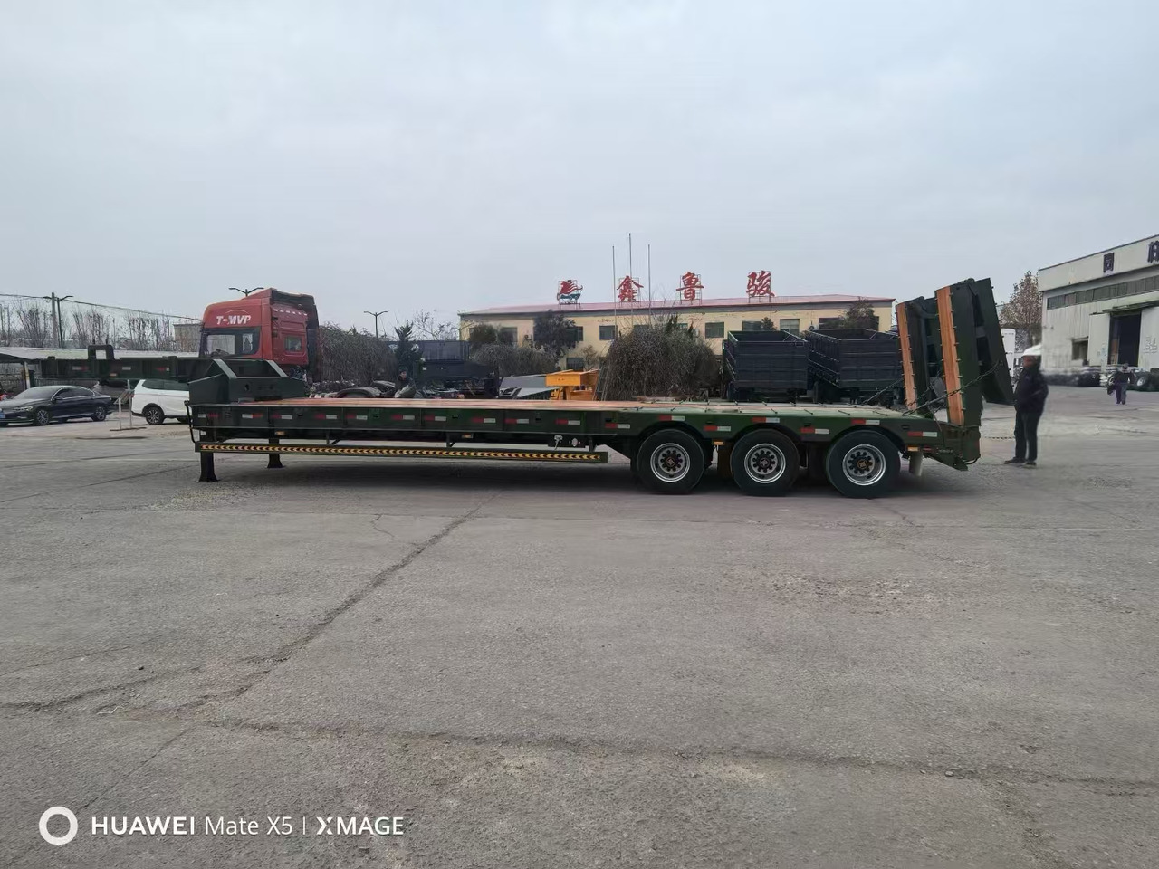 Uus Madal platvormpoolhaagis ZHICHENG Semi Flat Bed Low Bed in New or Used with 3 Axles 4 Axles: pilt 16