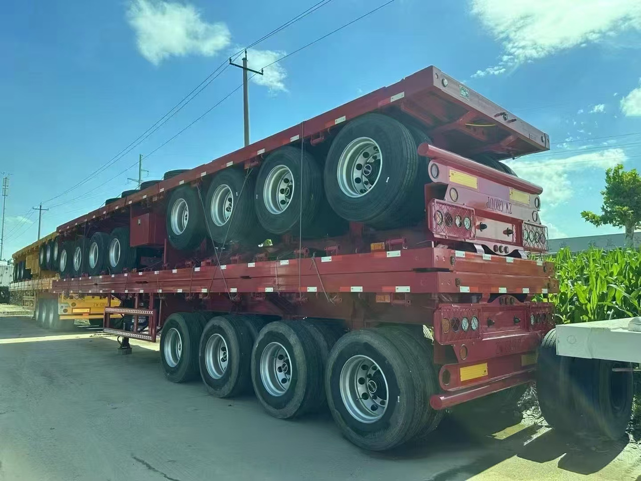 Uus Madal platvormpoolhaagis ZHICHENG Semi Flat Bed Low Bed in New or Used with 3 Axles 4 Axles: pilt 26