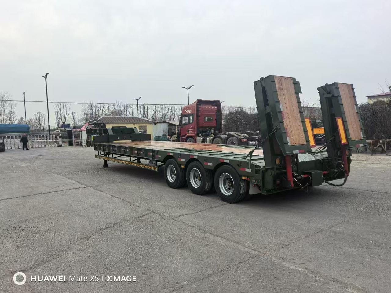 Uus Madal platvormpoolhaagis ZHICHENG Semi Flat Bed Low Bed in New or Used with 3 Axles 4 Axles: pilt 12