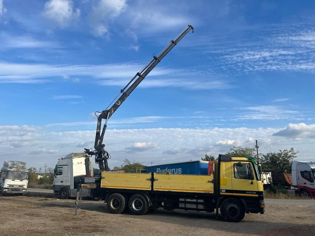 Mercedes-Benz Dropside camion Mercedes-Benz Actros MP1 V6 2635 + KRANE HIAB 17 - Kraanaga veoauto, Madelveok/ Platvormveok: pilt 1 Mercedes-Benz Dropside camion Mercedes-Benz Actros MP1 V6 2635 + KRANE HIAB 17 - Kraanaga veoauto, Madelveok/ Platvormveok: pilt 1