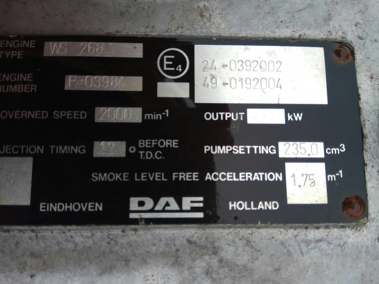DAF ATI WS 268 L DAF 85, 95 - Mootor - Veoauto: pilt 3 DAF ATI WS 268 L DAF 85, 95 - Mootor - Veoauto: pilt 3